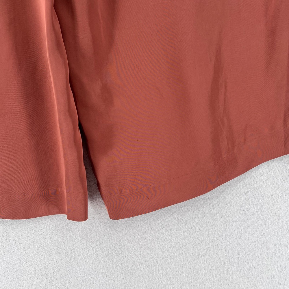 VINCE Satin High Waist Pants Womens 12 Pleated Wide Leg Cropped Silky Dressy - Picture 16 of 16